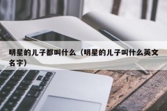 明星的儿子都叫什么（明星的儿子叫什么英文名字）